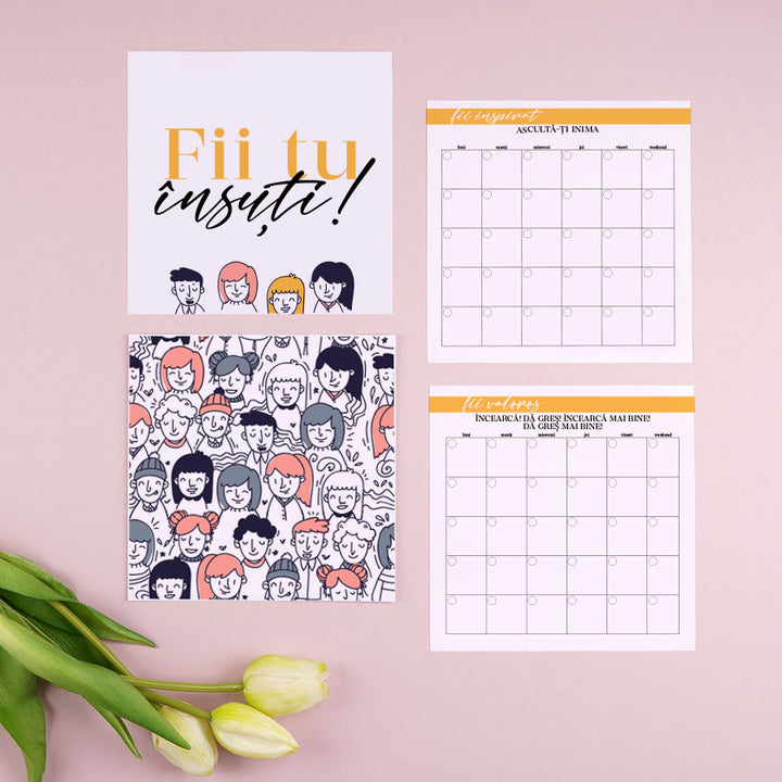 Calendar de birou cu suport de lemn permanent - Be You - pagini interior