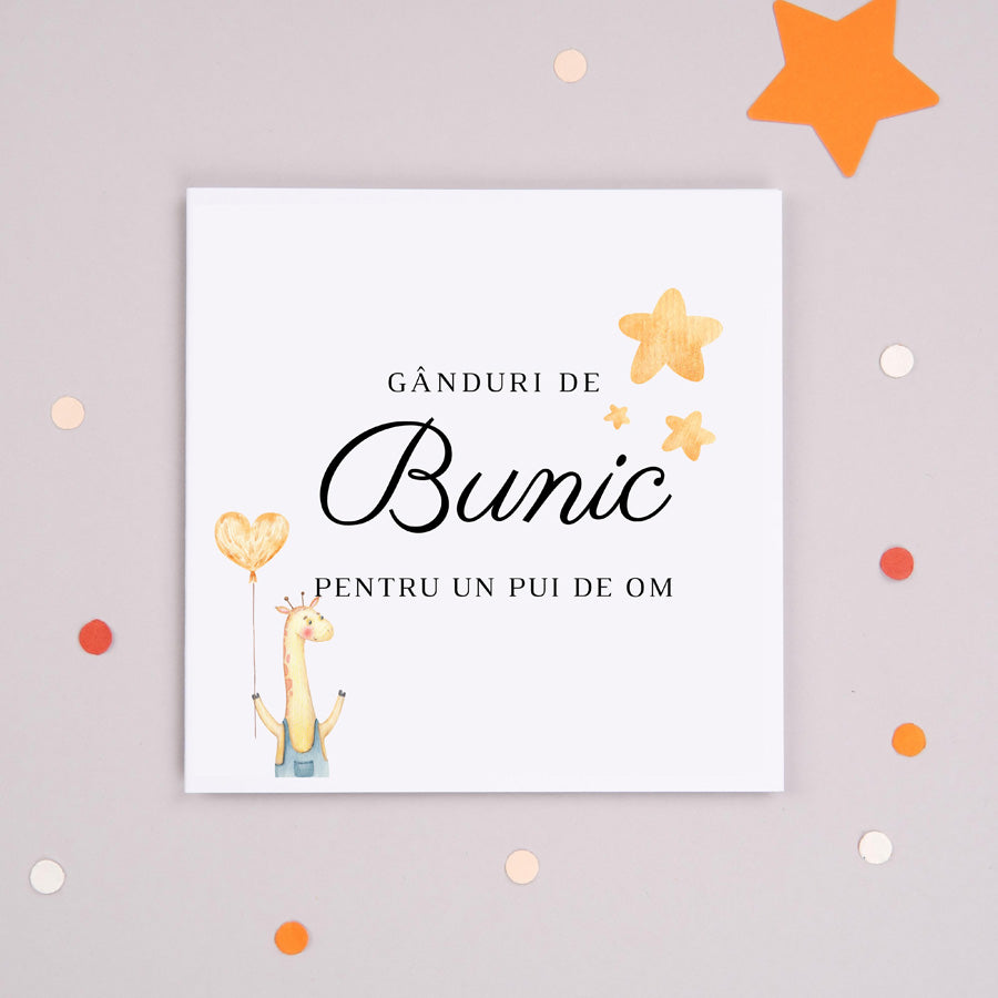 Felicitare cadou de la bunic pentru bebelus - Ganduri de bunic