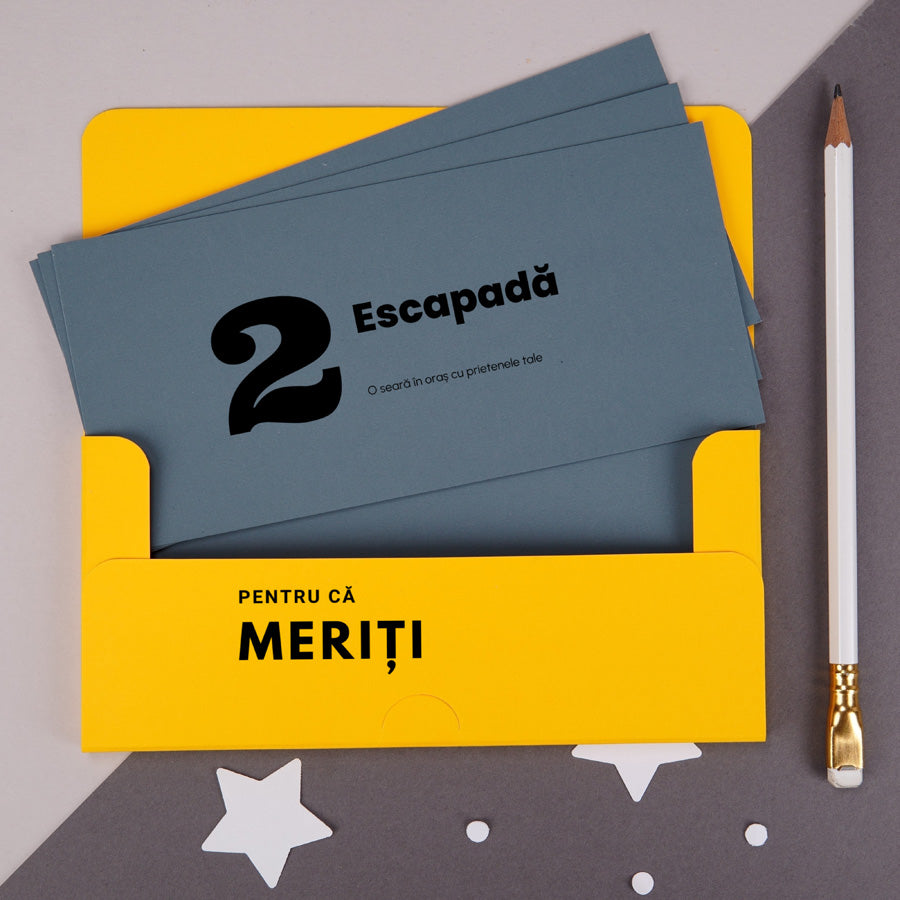 Set 12 cupoane cadou pentru sotie - Vouchere pentru mamici cu copii mici - vouchere in cutie