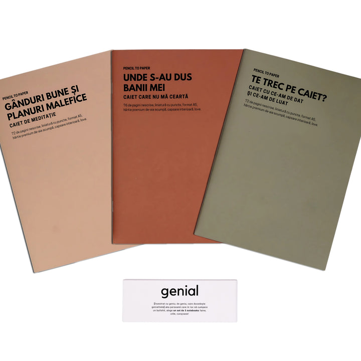Cadou amuzant pentru ea - Set de 3 caiete geniale - Liste secrete