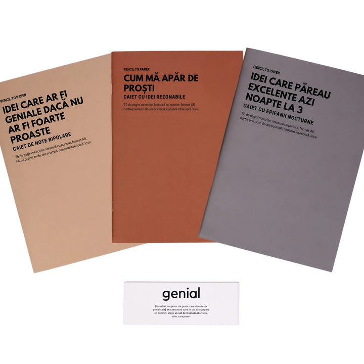 Cadou amuzant pentru prieteni - Set de 3 caiete geniale - Planuri incerte