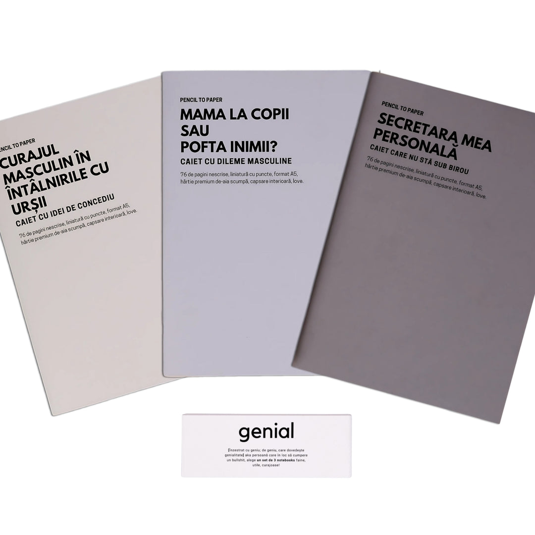 Cadou amuzant pentru barbati - Set de 3 caiete geniale - Idei de mascul Alpha