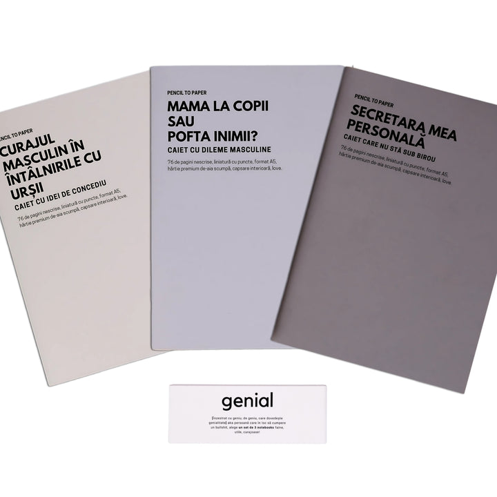 Cadou amuzant pentru barbati - Set de 3 caiete geniale - Idei de mascul Alpha