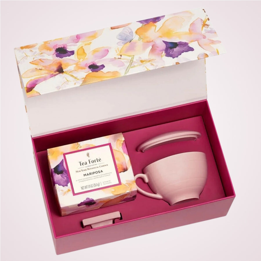 Set cadou de lux cu cana si ceai Tea Forte - Mariposa - in cutie