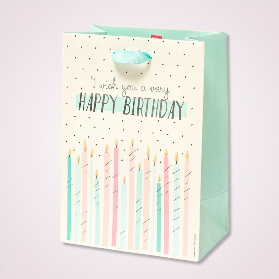 Punga de cadou marime medie - Happy Birthday Candles