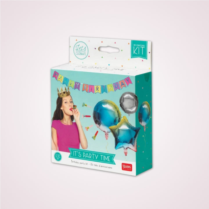 Set de accesorii si decoratiuni pentru petrecere zi de nastere - Party Time - in ambalaj