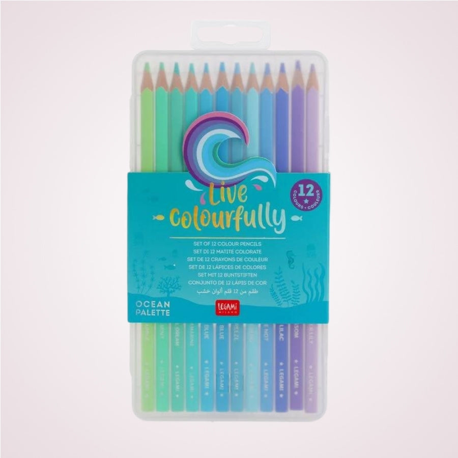 Set 12 creioane colorate pastel - Ocean - in cutie