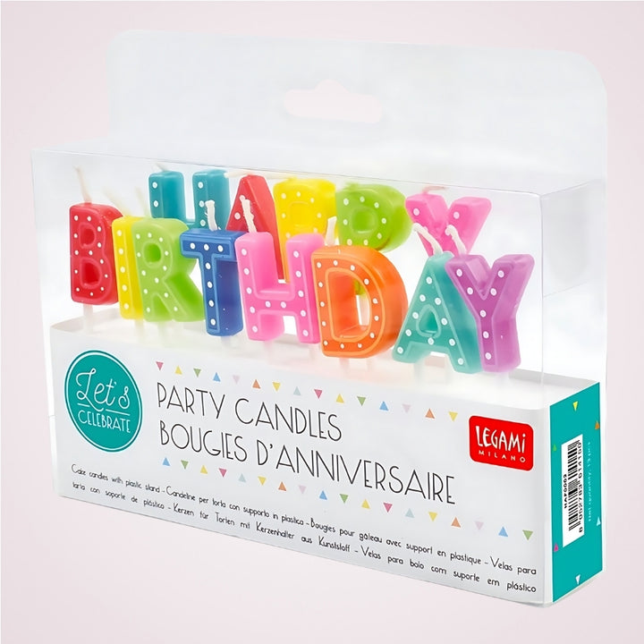 Lumanari colorate pentru tort aniversar - Happy Birthday - in cutie