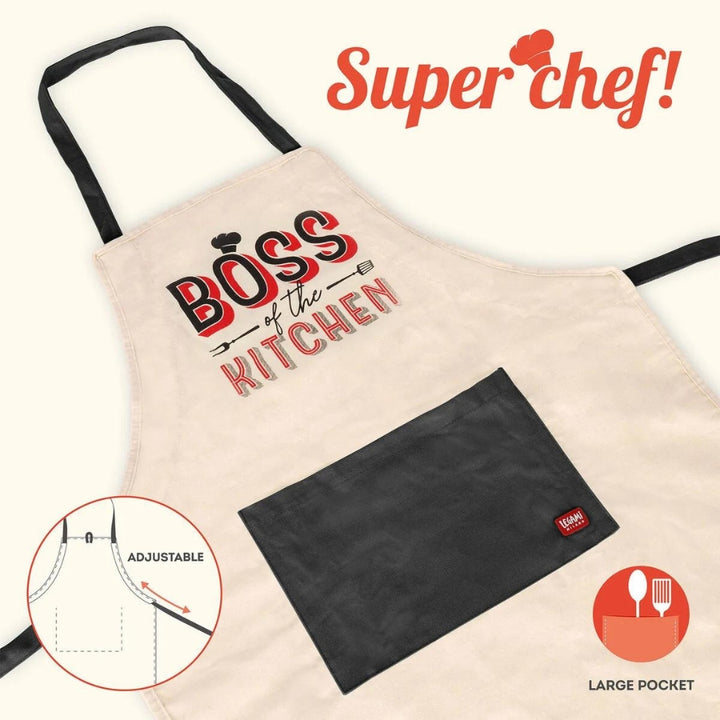 Cordon ajustabil si buzunar la Sort de bucatarie pentru barbati - Boss of the Kitchen