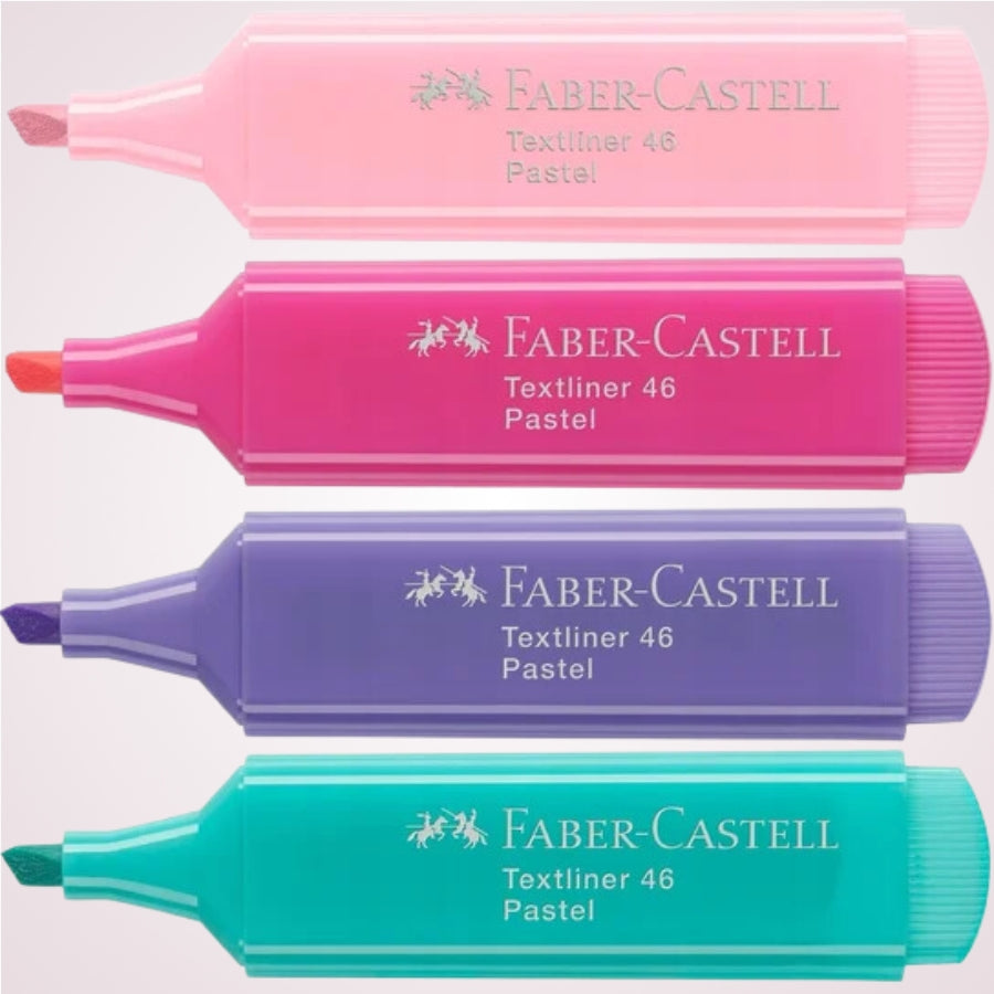 Set 4 markere de text in culori pastelate Faber-Castell fara cutie