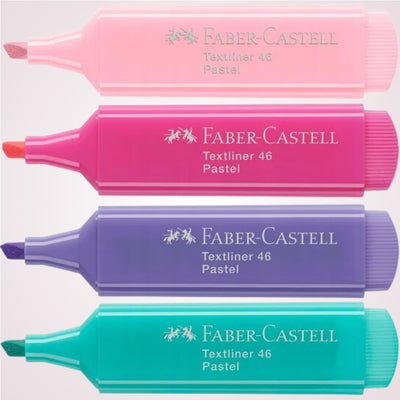 Set 4 markere de text in culori pastelate Faber-Castell fara cutie