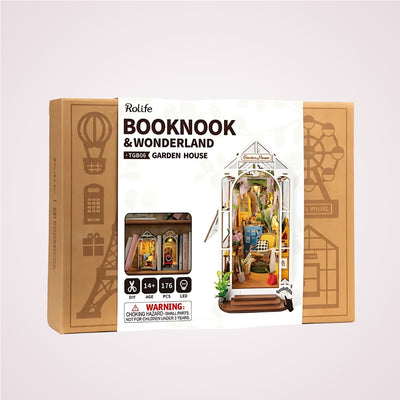 Cutie Puzzle 3D din lemn cotor de carte book nook - Garden House