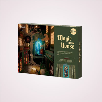 Cutie Puzzle 3D din lemn cotor de carte book nook - Magic House