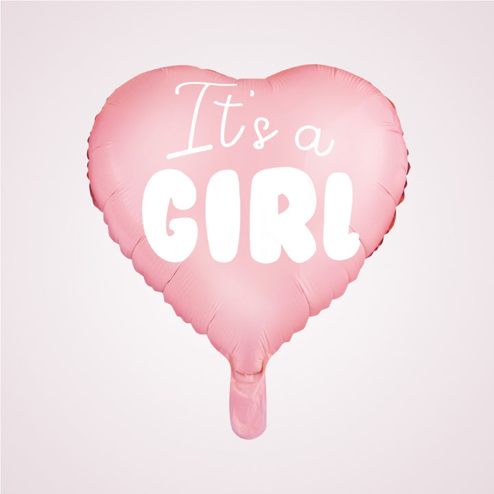 Balon roz in forma de inima pentru baby shower / gender reveal - It's a girl