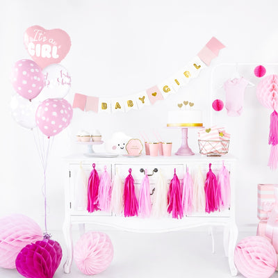 decor party Set 49 accesorii pentru petrecere baby shower fetita - It's a girl