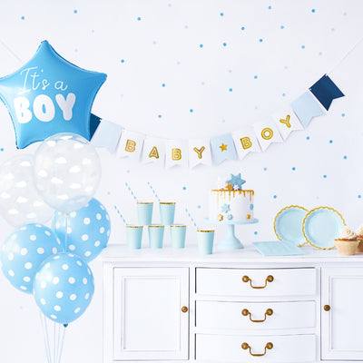 Decor cu set 49 accesorii pentru petrecere baby shower baietel - It's a boy