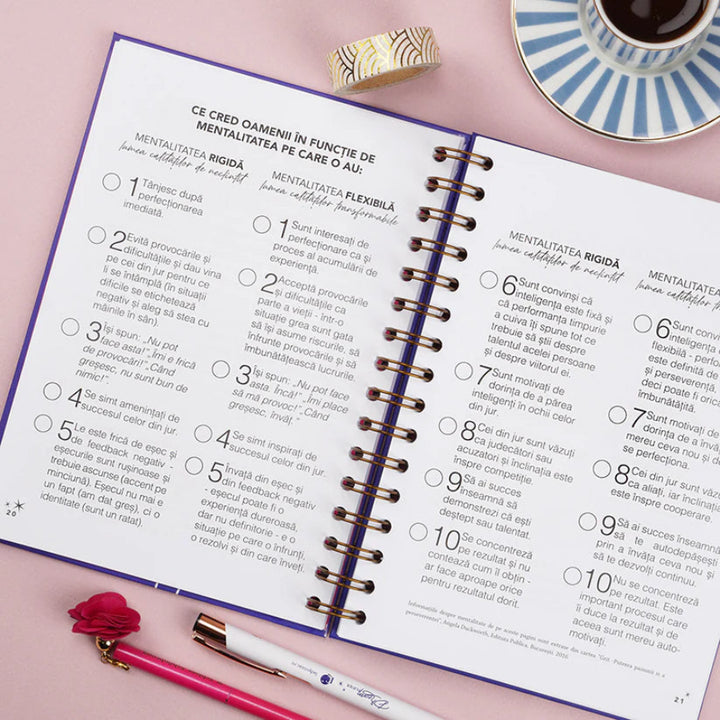 Planner format A5, nedatat, in limba romana, pentru obiceiuri si rutine sanatoase - Dreamplifier - mentalitati