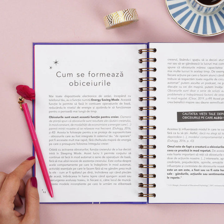 Planner format A5, nedatat, in limba romana, pentru obiceiuri si rutine sanatoase - Dreamplifier - cum se formeaza obiceiurile