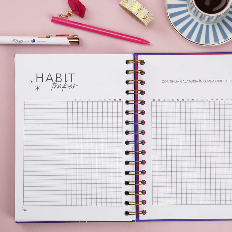 Planner format A5, nedatat, in limba romana, pentru obiceiuri si rutine sanatoase - Dreamplifier - habit tracker 2