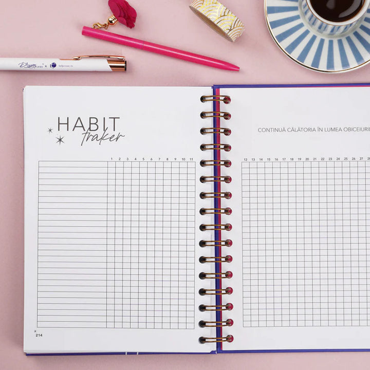 Planner format A5, nedatat, in limba romana, pentru obiceiuri si rutine sanatoase - Dreamplifier - habit tracker 2