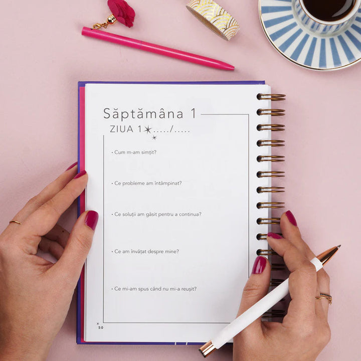 Planner format A5, nedatat, in limba romana, pentru obiceiuri si rutine sanatoase - Dreamplifier - monitorizare zilnica