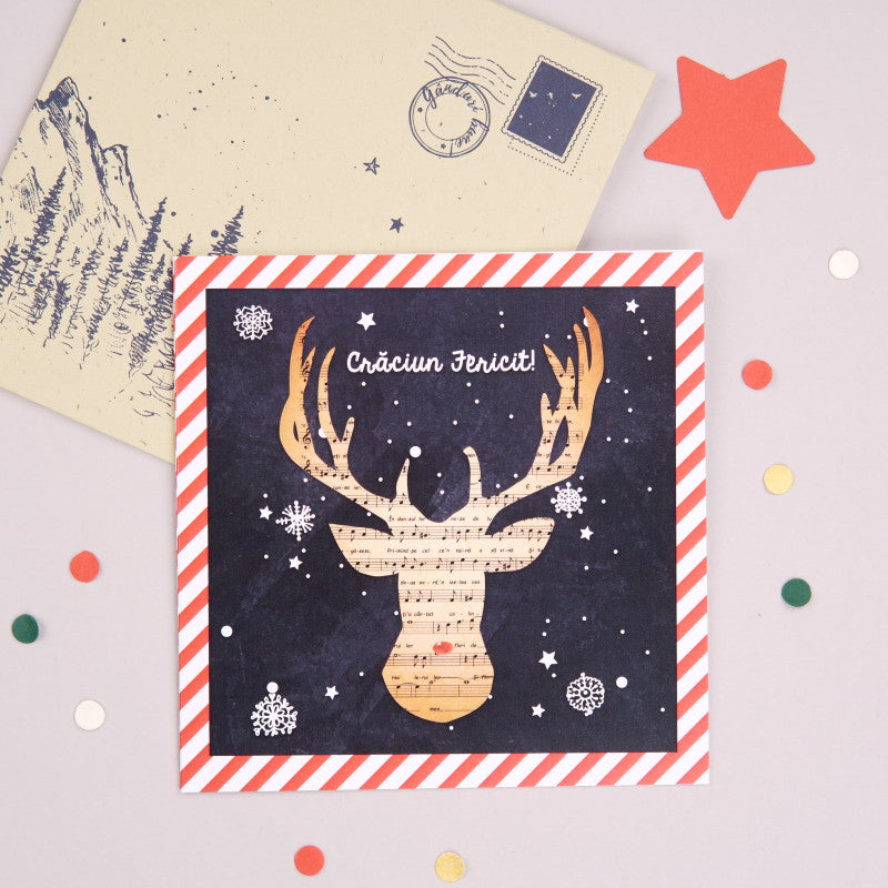 Felicitare cu plic cadou de Craciun - Red Nose wonderstore