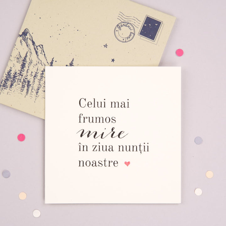 plic Felicitare cadou de nunta pentru mire - Groom - wonderstore