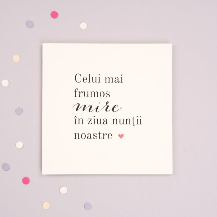 Felicitare cadou de nunta pentru mire - Groom - wonderstore