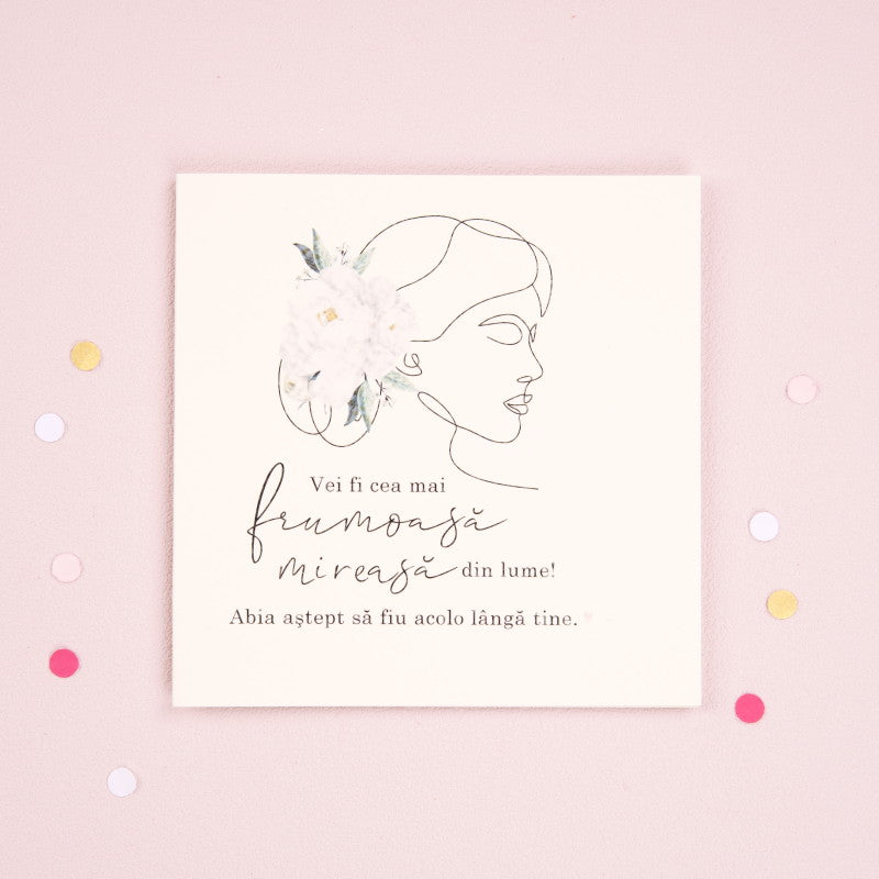 Felicitare cadou de nunta pentru mirese - Most beautiful bride - wonderstore