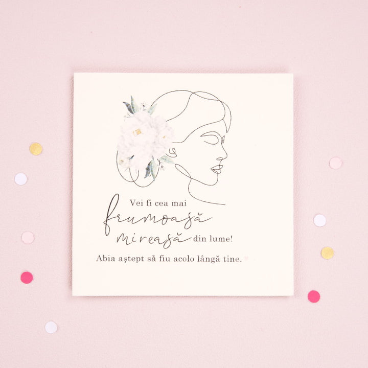 Felicitare cadou de nunta pentru mirese - Most beautiful bride - wonderstore
