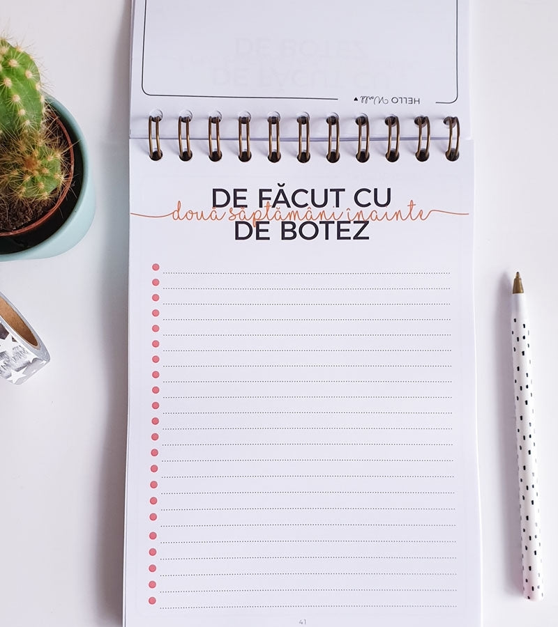 Agenda organizare botez - Hello World - Lady Cozac 14