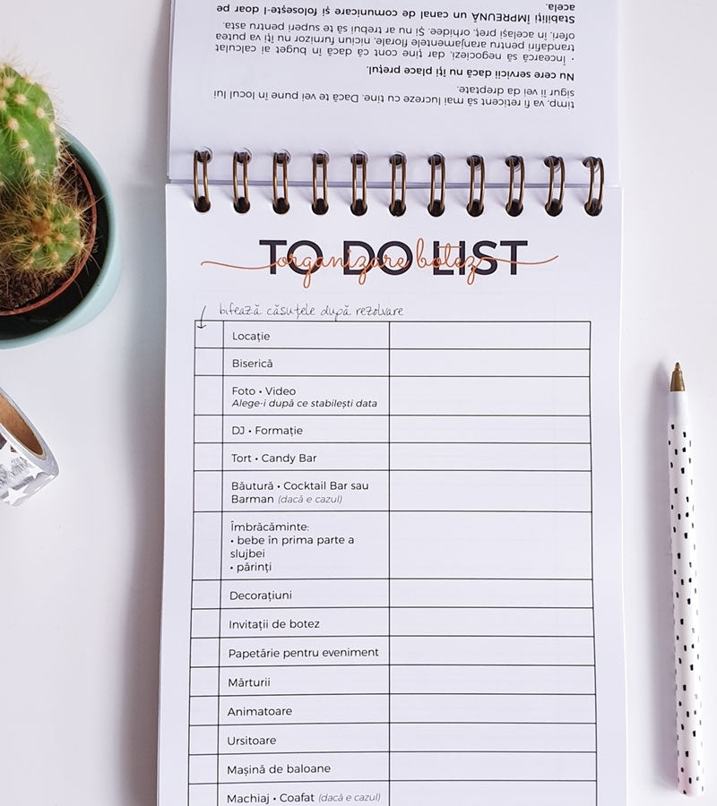 Agenda organizare botez - Hello World - Lady Cozac 13