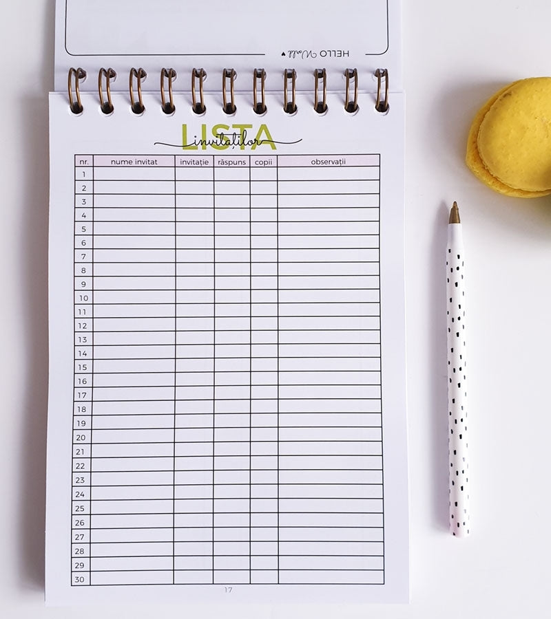 Agenda organizare botez - Hello World - Lady Cozac 8