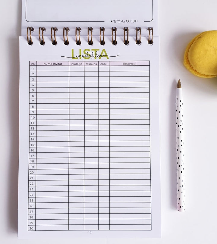 Agenda organizare botez - Hello World - Lady Cozac 8