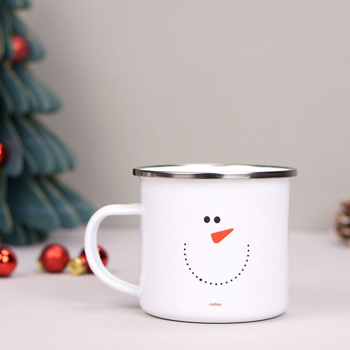 Cana de tabla cadou de Craciun pentru colegi - Snow Man Smile
